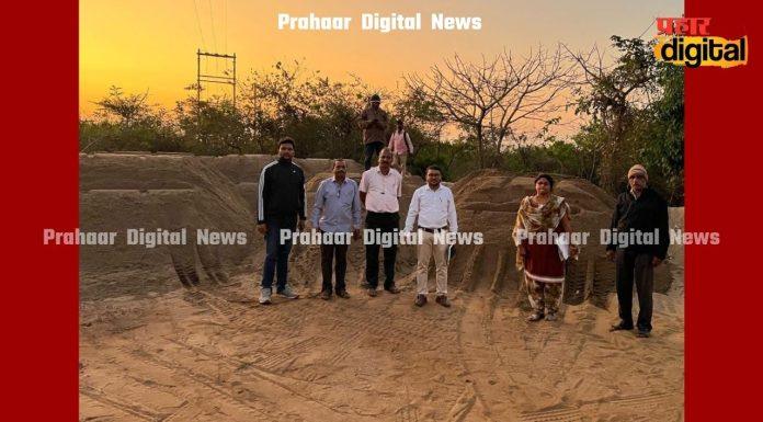 तोंडवळी फाटा वायंगणी येथे ६५ ब्रास वाळू साठा जप्त
