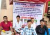 विविध प्रलंबित मागण्यांसाठी खेडच्या मंगेश मोरे यांचे जिल्हाधिकारी कार्यालयासमोर आमरण उपोषण सुरू