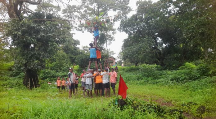 मौजे तवसाळ तांबडवाडी मध्ये दही हंडी उत्सव मोठ्या उत्साहात साजरा