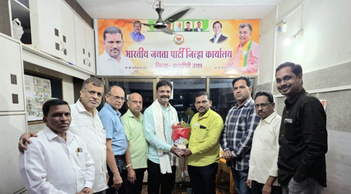 भारतीय जनता पार्टी खेड शहराध्यक्ष पदावर अनिकेत कानडे यांची फेर निवड