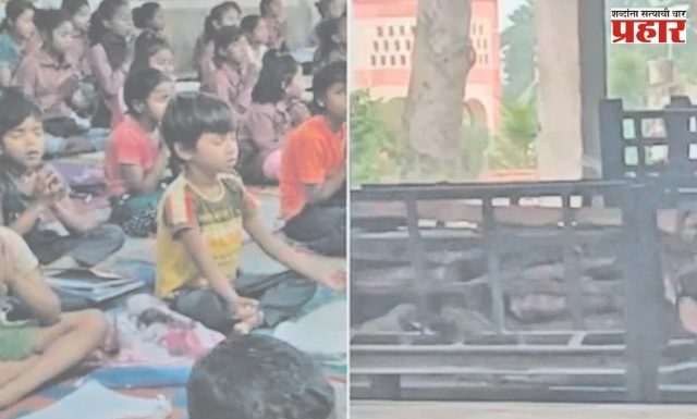 स्मशानभूमीत जळत्या चितेशेजारी मुलांचा अभ्यास