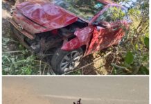 कारची एक्टिव्हा दुचाकी ला पाठीमागून धडक, दोघे जखमी