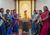 खेड शहरातील छत्रपती शिवाजी महाराज नगरमध्ये पारंपरिक हळदीकुंकवाचा उत्साहात सोहळा