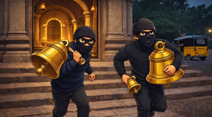 मंदिरांच्या घंटा चोरीचे सत्र सुरूच! खेड तालुक्यातील कशेडी येथे भरदिवसा चोरी