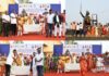 ढोल ताशांच्या निनादात आणि लेझीमच्या गजरात शिवजयंतीचा अभूतपूर्व उत्साह; पोलीस बँडची मानवंदना