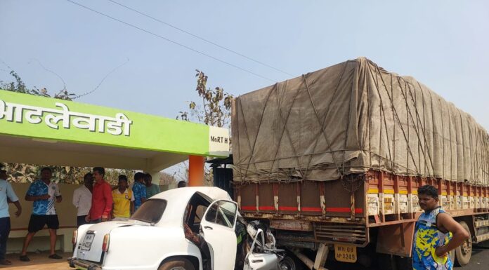 खारेपाटण येथे कार–ट्रक भीषण अपघातात बहीण ठार, भाऊ गंभीर