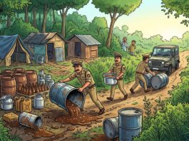 मिरजोळे-नाखरेकरवाडी येथील गावठी हातभट्टीवर धाड; 1 लाख 7 हजार रुपयांचा मुद्देमाल ताब्यात