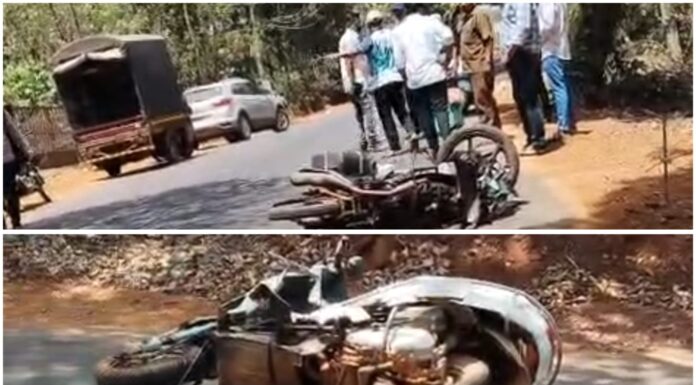 टाळसुरे येथे समोरासमोर धडक; लाडघर ग्रामपंचायतीचे कर्मचारी जखमी