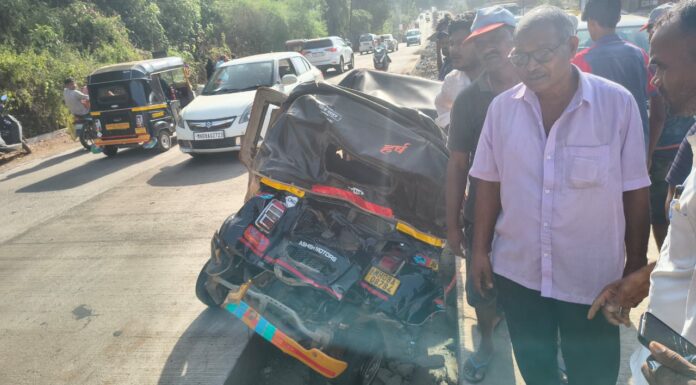 खेड ACCIDENT UPDATE : भरधाव डंपरची रिक्षाला जोरदार धडक; एकाचा जागीच मृत्यू, रिक्षाचालक गंभीर जखमी