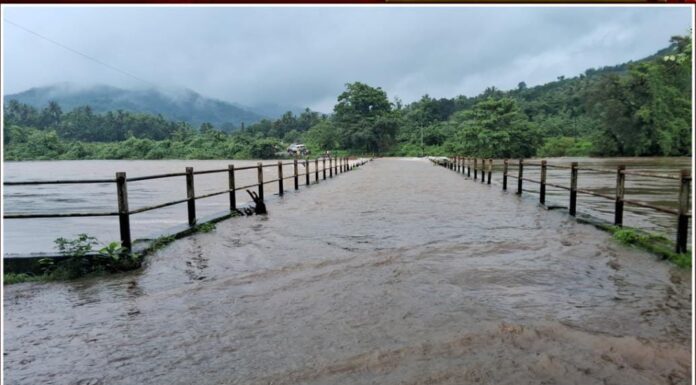 दोडामार्ग तालुक्यात मुसळधार पर्जन्यवृष्टी: अनेक कॉजवे पाण्याखाली, तिलारी नदी इशारा पातळीजवळ!