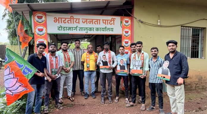 शिरोड्यातील ‘ताज’ प्रकल्पामुळे सिंधुदुर्गच्या पर्यटनाला गती; भाजप युवा मोर्चा दोडामार्ग कडून जोरदार जल्लोष!