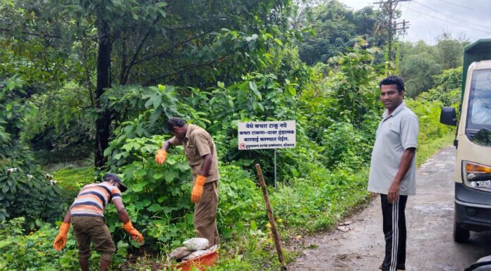 कोलगाव आयटीआय परिसरातील कचरा नगरपालिकेतर्फे हटवून परिसर केला स्वच्छ