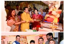 मुख्यमंत्री फडणवीस यांच्या ‘वर्षा’ निवासस्थानी मंत्री नितेश राणेंनी घेतले श्री गणरायाचे दर्शन