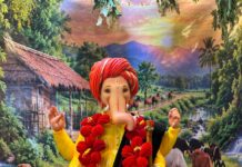 बाळूमामांच्या रूपातील गणेशमूर्तीने वेधले भाविकांचे लक्ष