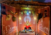 साळशी येथे गणपती सजावटीतून जपली ग्रामीण संस्कृती