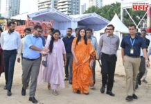 श्रीगणेशमूर्ती विसर्जन स्थळांचा महानगरपालिका आयुक्त आश्विनी भिडे यांनी घेतला आढावा