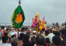 रामेश्वर संस्थान आचराच्या गणपतीला भक्तीपूर्ण वातावरणात निरोप