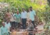 आनंदव्हाळ-कर्लाचाव्हाळ येथे श्रमदानातून बंधारा उभारणी
