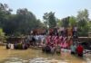 माडखोल बोडणपूल येथे उभारला बंधारा