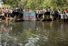 पळसंब येथे वनराई बंधारा