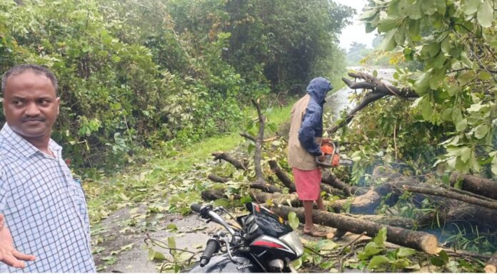 लोरे येथे सलग दुसऱ्या दिवशी चक्रीवादळाचा तडाखा : पाच घरांचे नुकसान
