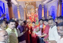 कणकवली तालुका भारतीय जनता पार्टी आयोजित नवरात्रोत्सवाला खासदार नारायण राणे, आ. प्रमोद जठार यांची भेट