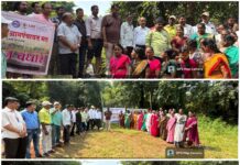 मठ येथे बांधण्यात आला बंधारा, मठ ग्रामपंचायत, ग्रामस्थ, लोकप्रतिनिधी यांचा सहभाग