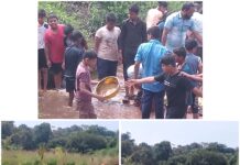 नुतन विद्यामंदीरातील विद्यार्थ्यांच्या श्रमदानातून निवळी नदीवर तात्पुरता बंधारा जलसंधारणासाठी स्तुत्य उपक्रम;
