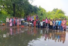 देवरूख कनिष्ठ महाविद्यालयाच्या एनएसएस विभागातर्फे विघ्रवली गावात बंधारे निर्मिती