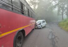 Breaking : गुहागर-विजापूर महामार्गावर एसटी बस आणि कारची जोरदार धडक; मोठा अनर्थ टळला!