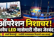 रत्नागिरी मत्स्यव्यवसाय विभागाची धडक कारवाई: ‘ऑपरेशन निशाचर’ अंतर्गत रायगडची अवैध एलईडी मासेमारी नौका जेरबंद