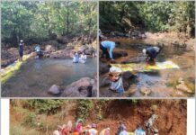 पाणीटंचाईच्या पार्श्वभूमीवर मंडणगड नगरनगरपंचायत निवळी नदीवर बंधारे बांधण्याचे काम पूर्ण