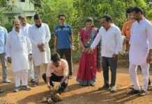 संगलट मोहल्ल्यातील रस्त्याचा विकास मार्गी; डांबरीकरण कामाचे अरुण कदम यांच्या हस्ते भूमिपूजन