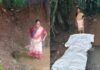 वजराटच्या गुलाबी कासले या महिलेने एकटीने बांधला कच्चा बंधारा
