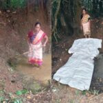 वजराटच्या गुलाबी कासले या महिलेने एकटीने बांधला कच्चा बंधारा