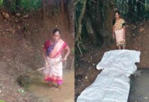 वजराटच्या गुलाबी कासले या महिलेने एकटीने बांधला कच्चा बंधारा